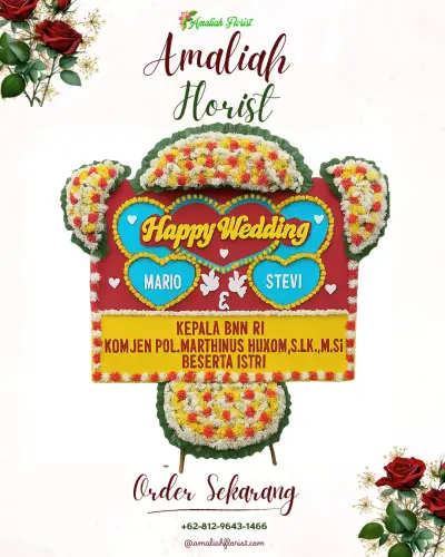 Karangan Papan Bunga Pernikahan di Maulafa